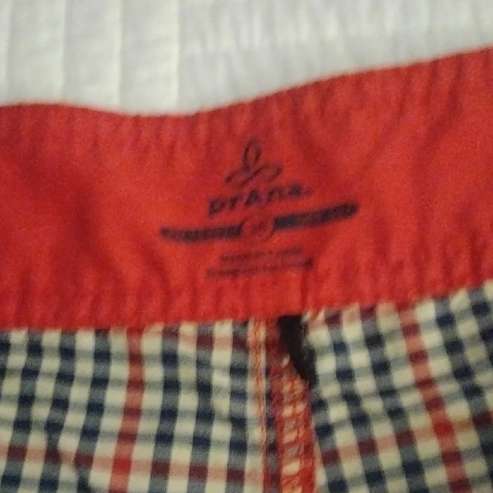 Prana Red and Blue Swim Board Shorts Relaxed Fit